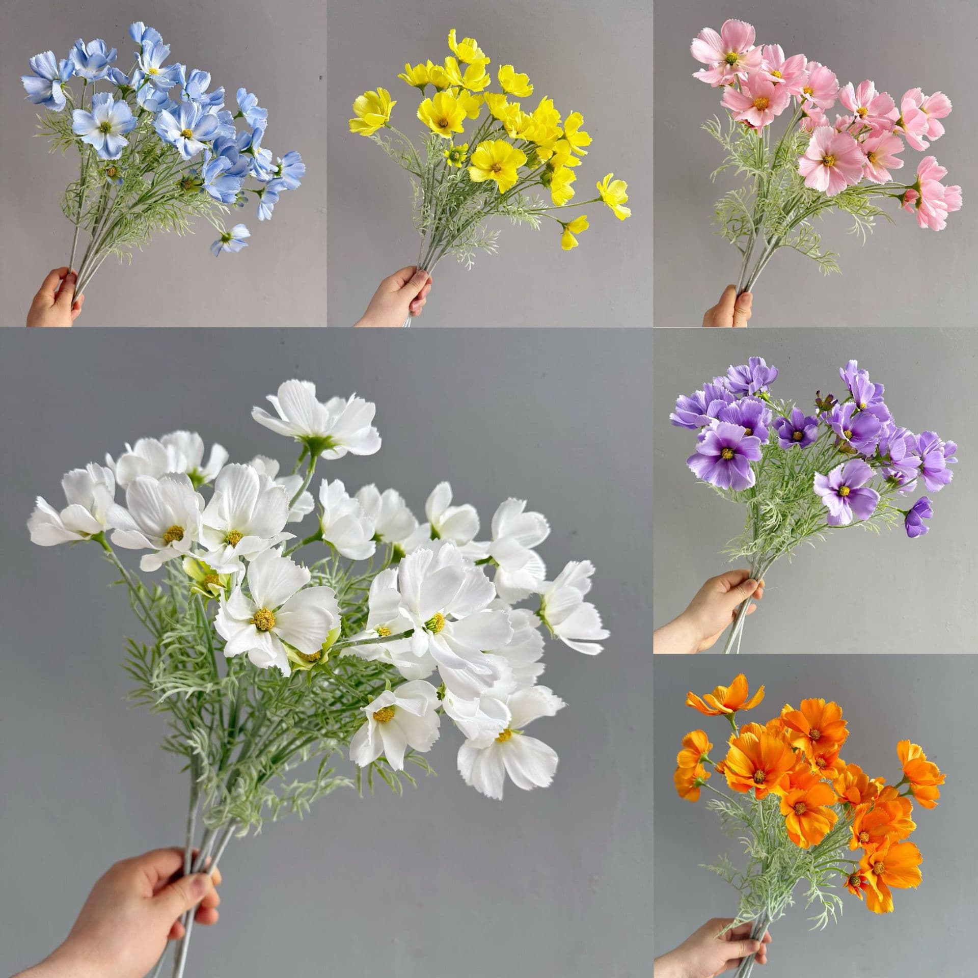 Artificial Cosmos Flowers, Fresh Flocked Gazania, Natural Style Fake Flowers for Photography, Decorative Bouquet for Home