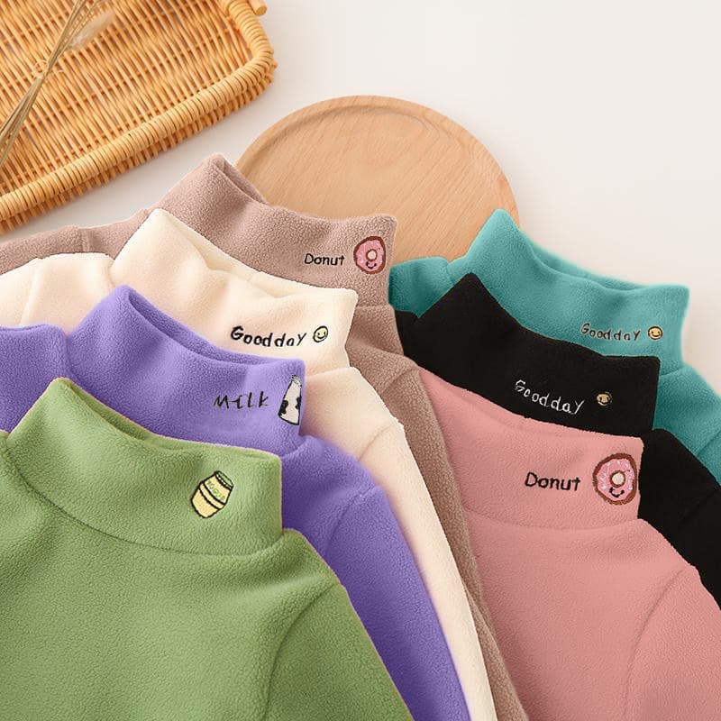 Children's Base Layer Shirt 2025 Autumn/Winter New Fashionable Top Boys and Girls Fleece-Lined Thickened Oli Fleece Hoodie Trendy Kids Wear