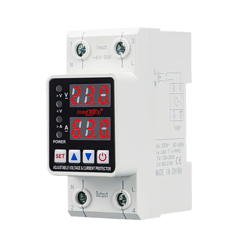 Miniature Leakage Circuit Breaker Smart Circuit Breaker LED Auto-Reset Smart Adjustable Over-Under Voltage Protector