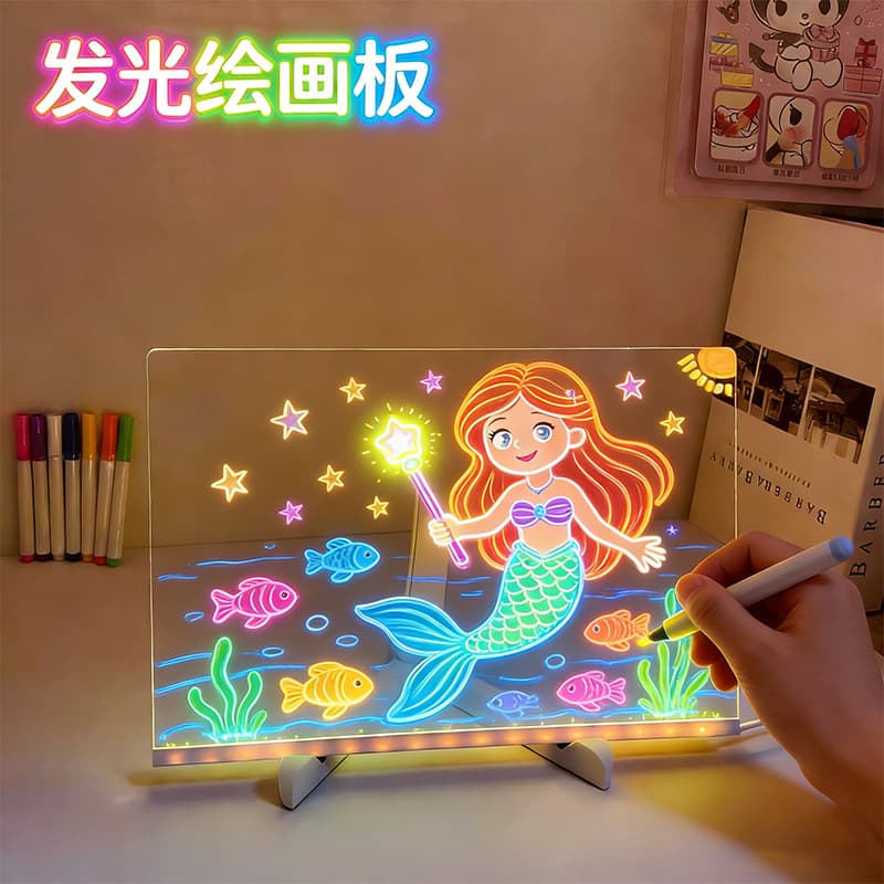 diy luminous writing board children's painting luminous drawing board easy to erase color luminous writing board children's day gift