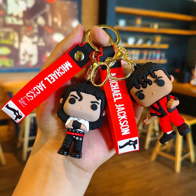 Michael Jackson Doll Keychain Pendant Music Idol Claw Machine Keychain Holiday Gift Souvenir