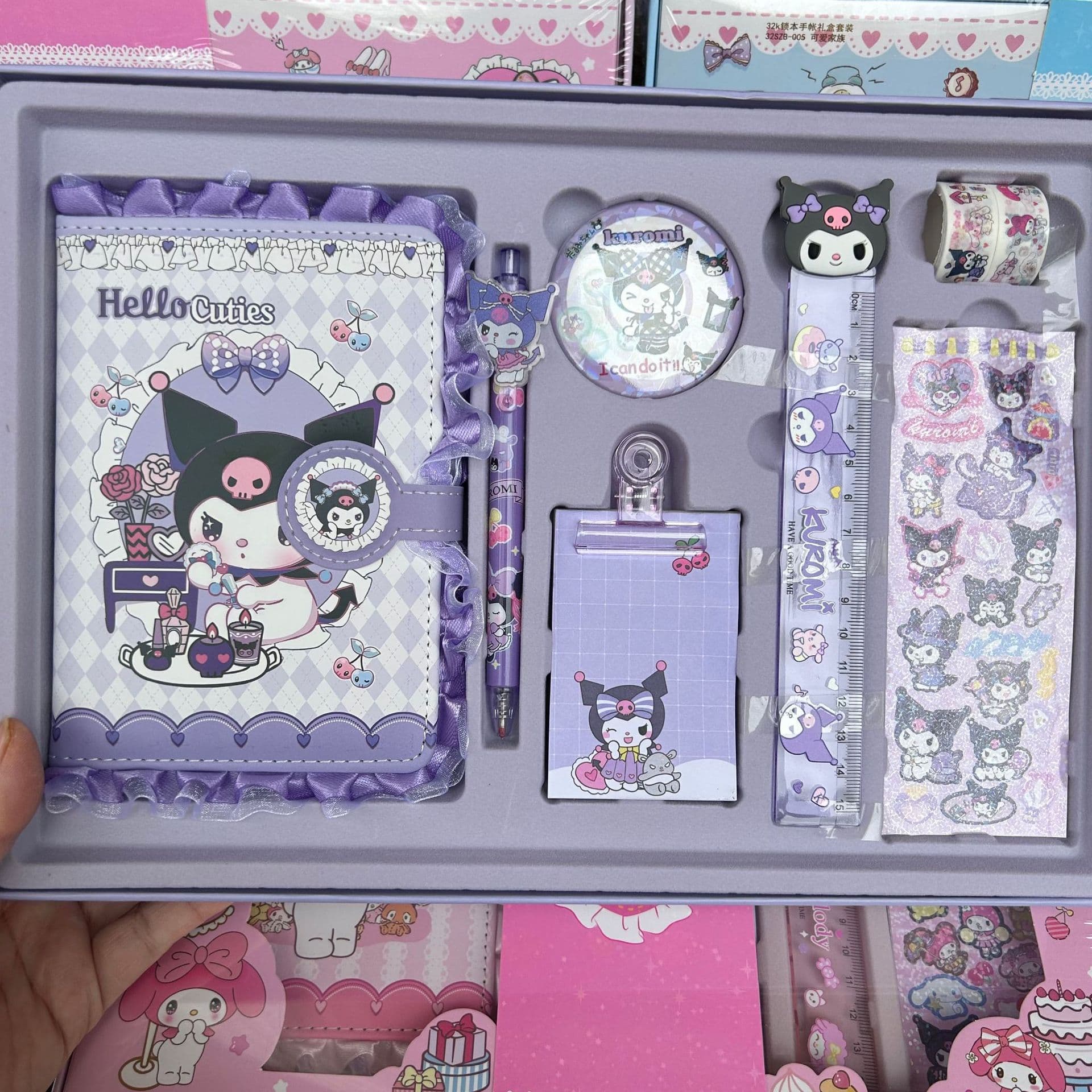 Kuromi Notebook Set Sanrio My Melody Journal Gift Box High Appearance Children Girls Elementary School Student Gift