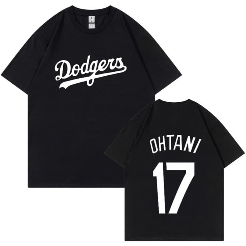 New Cross-Border Men's and Women's Round Neck Short Sleeve T-Shirt Dodgers Los Angeles Dodgers Team Big Size Youth Pure Cotton Top
