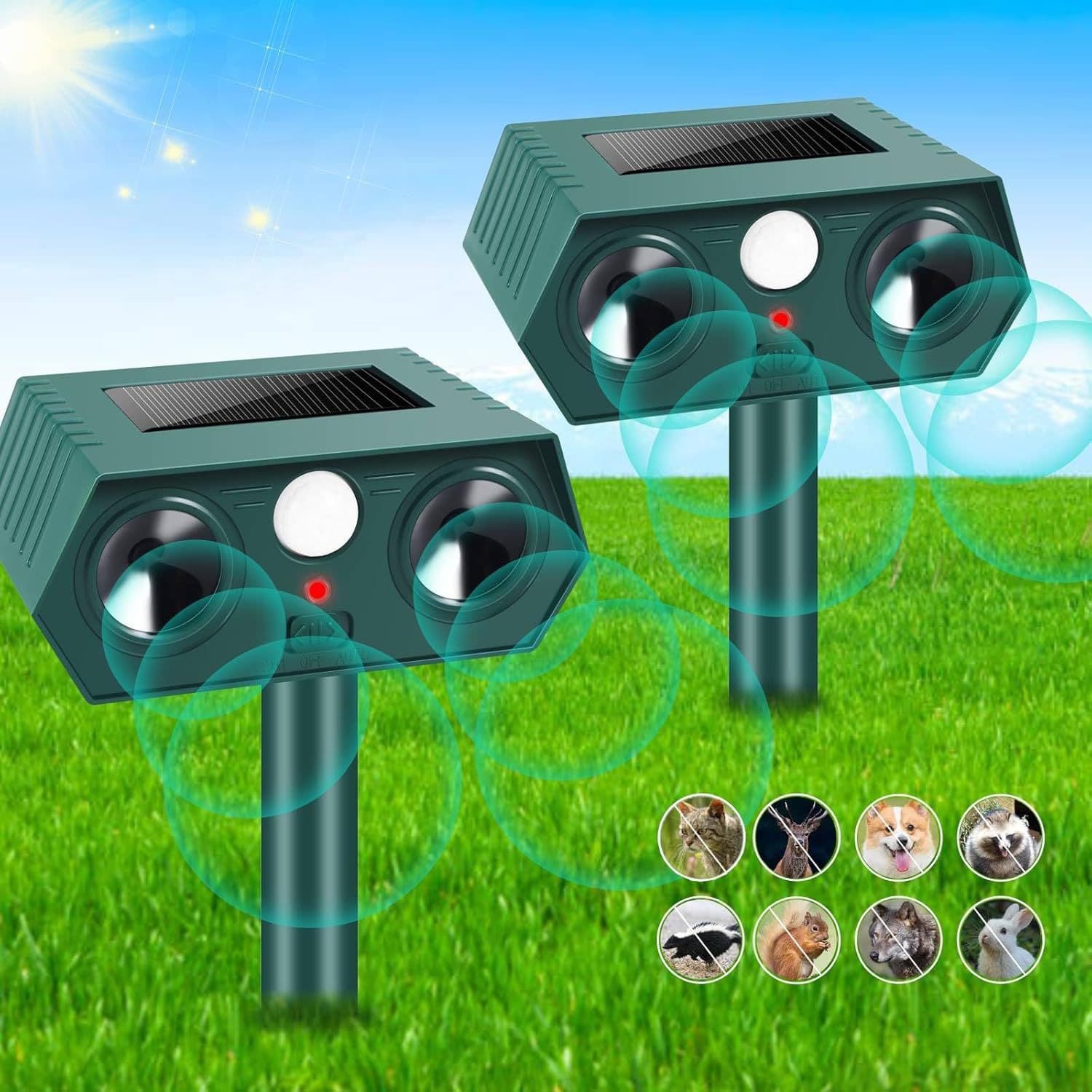 Solar-powered ultrasonic animal repellent Mole repelling device