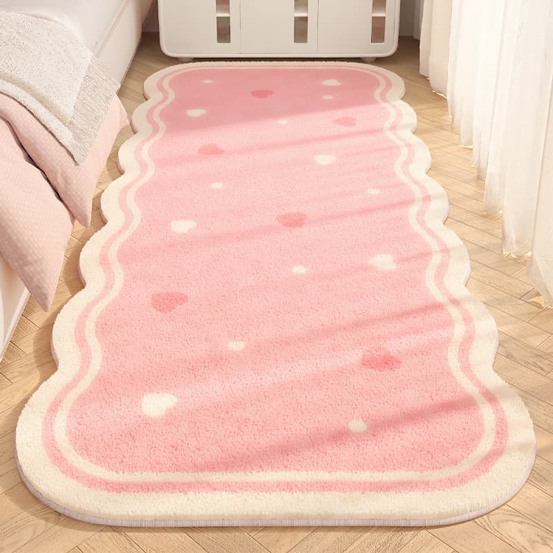 Cute Cartoon Faux Wool Carpet, Bedside Rug for Autumn and Winter, Cold-Insulating Window Sill Mat, Non-Slip Carpet, Home Foot Mat