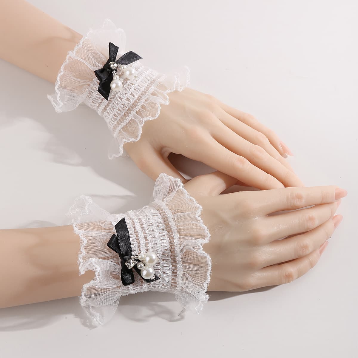 Lace Hand Sleeves Lolita Lace Trim Wrist Accessories Clothing Bell Sleeves Fake Sleeves Cosplay Cross-Border Wholesale