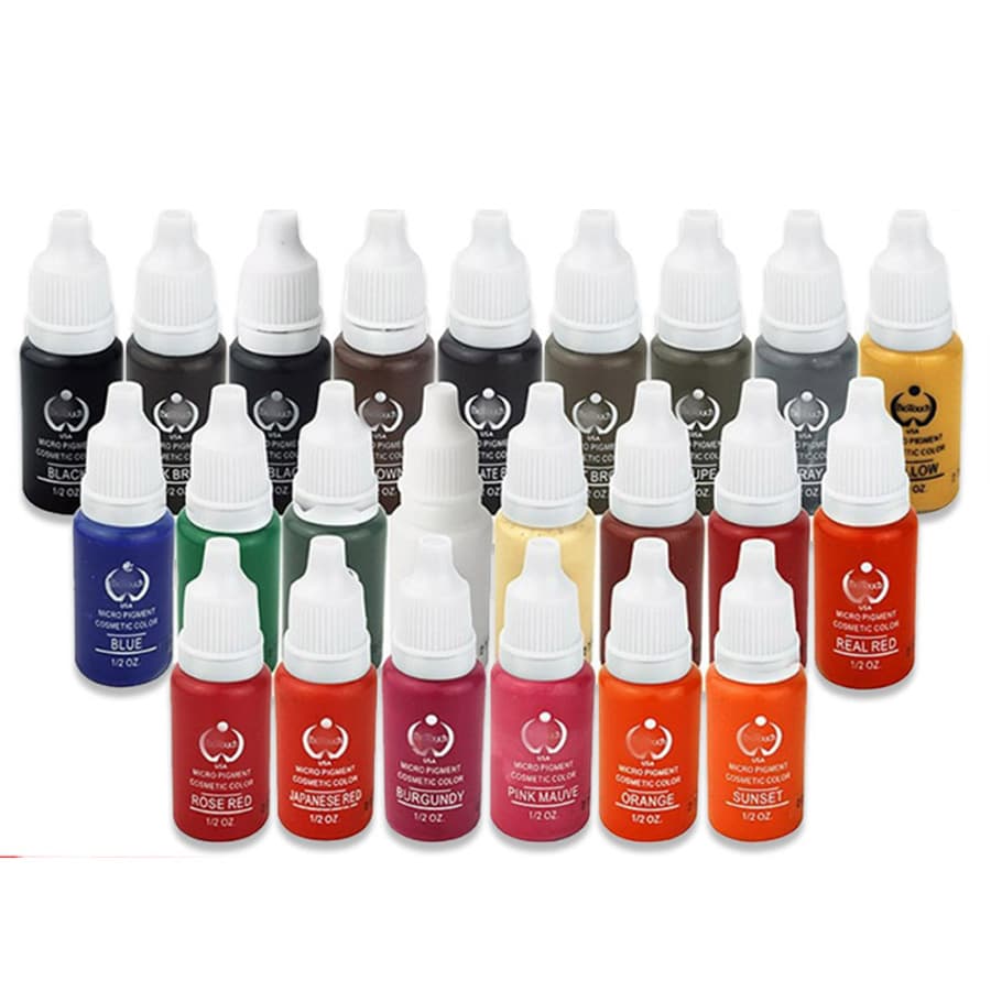 Baode Body 23 Colors Tattoo Ink for Eyebrow Tattoo Beginners Eyebrow Color Cream Lip Eyeliner Tattoo Practice