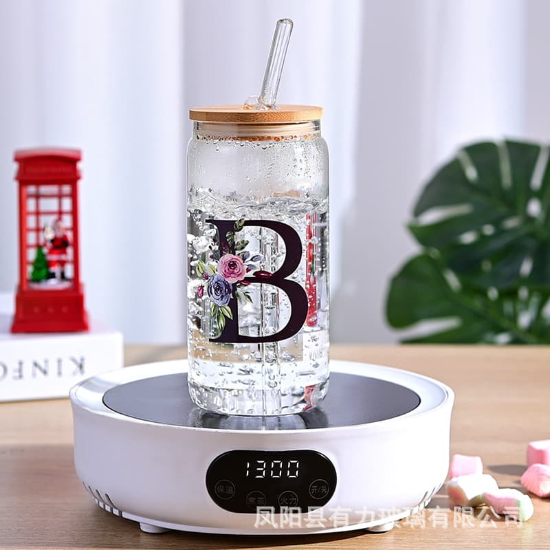 Cross-border Straw Cola Cup High-temperature Resistant Borosilicate Milk Tea Nordic Trendy Cup Cold Drink Juice Cup Beverage Glass Cup