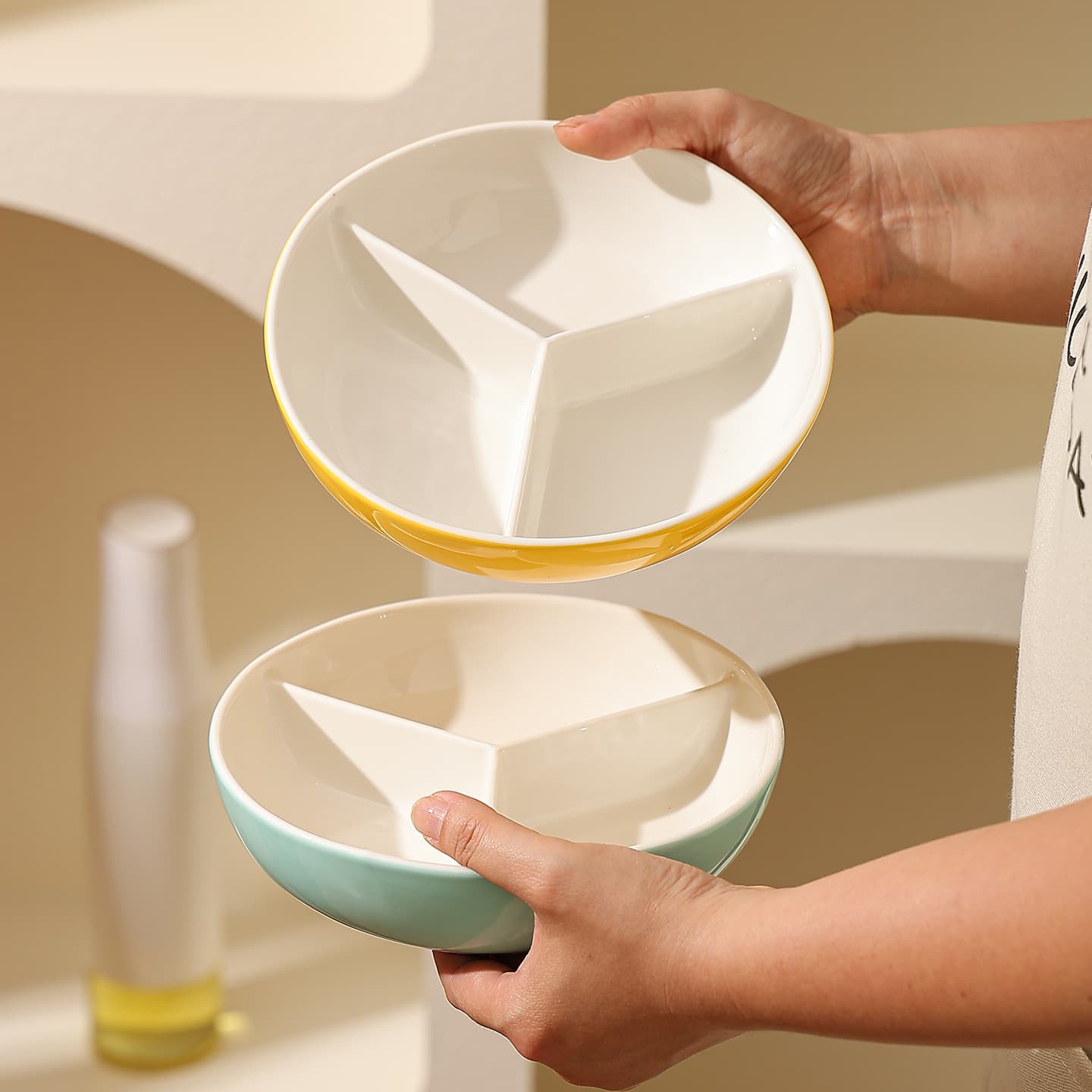 High-Aesthetic Rice Cooker Steamer Tray Steaming Rack Meal Prep Plate Baby Food Three-Compartment Steamer Tray