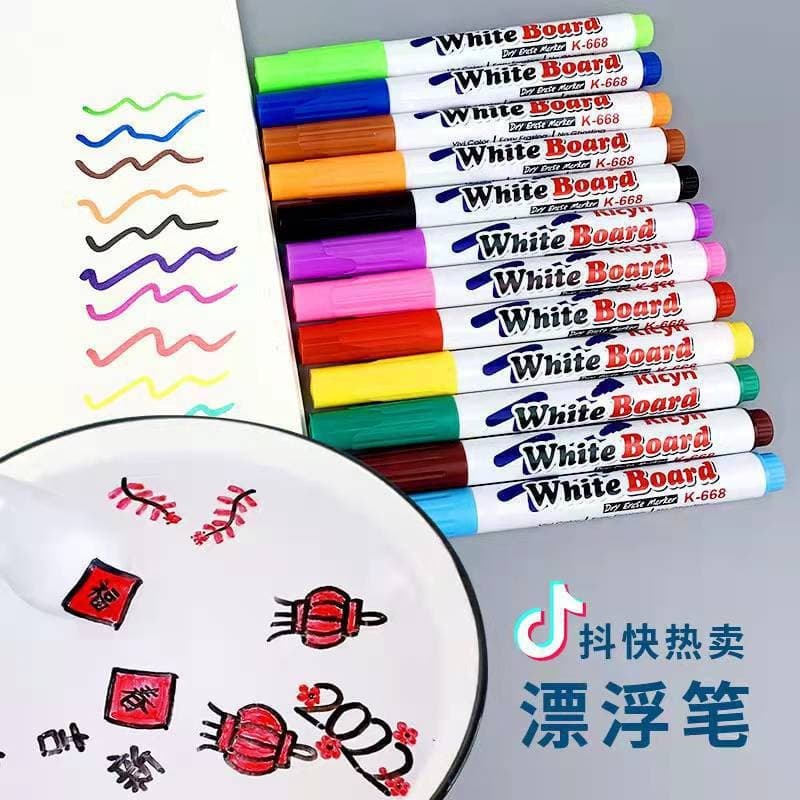 Children's Colorful Floating Pens Magic Water Hovering Erasable Whiteboard Pens Water Painting Office Culture