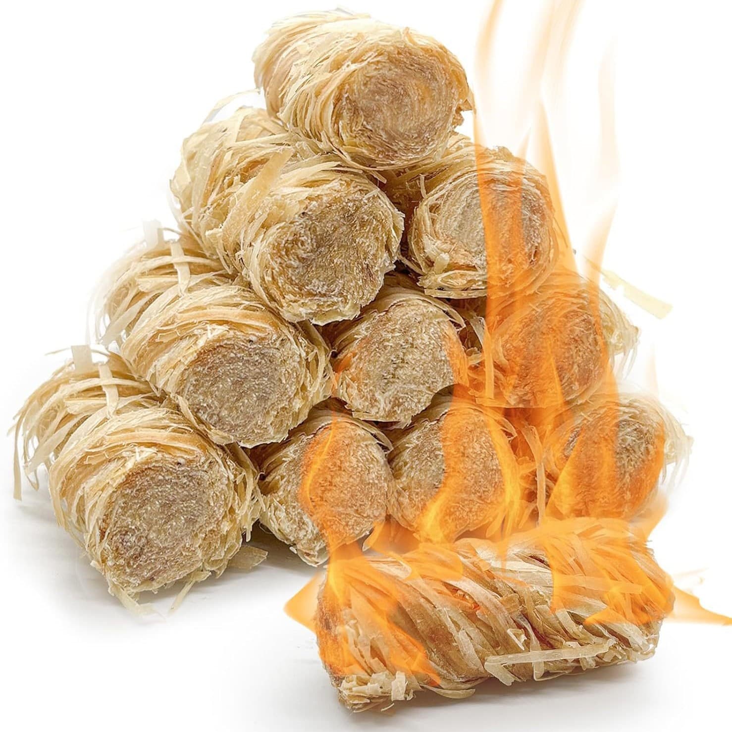 Factory direct sales of pine wax wood shavings, portable camping and outdoor barbecue grill starters, and wood shaving rolls.