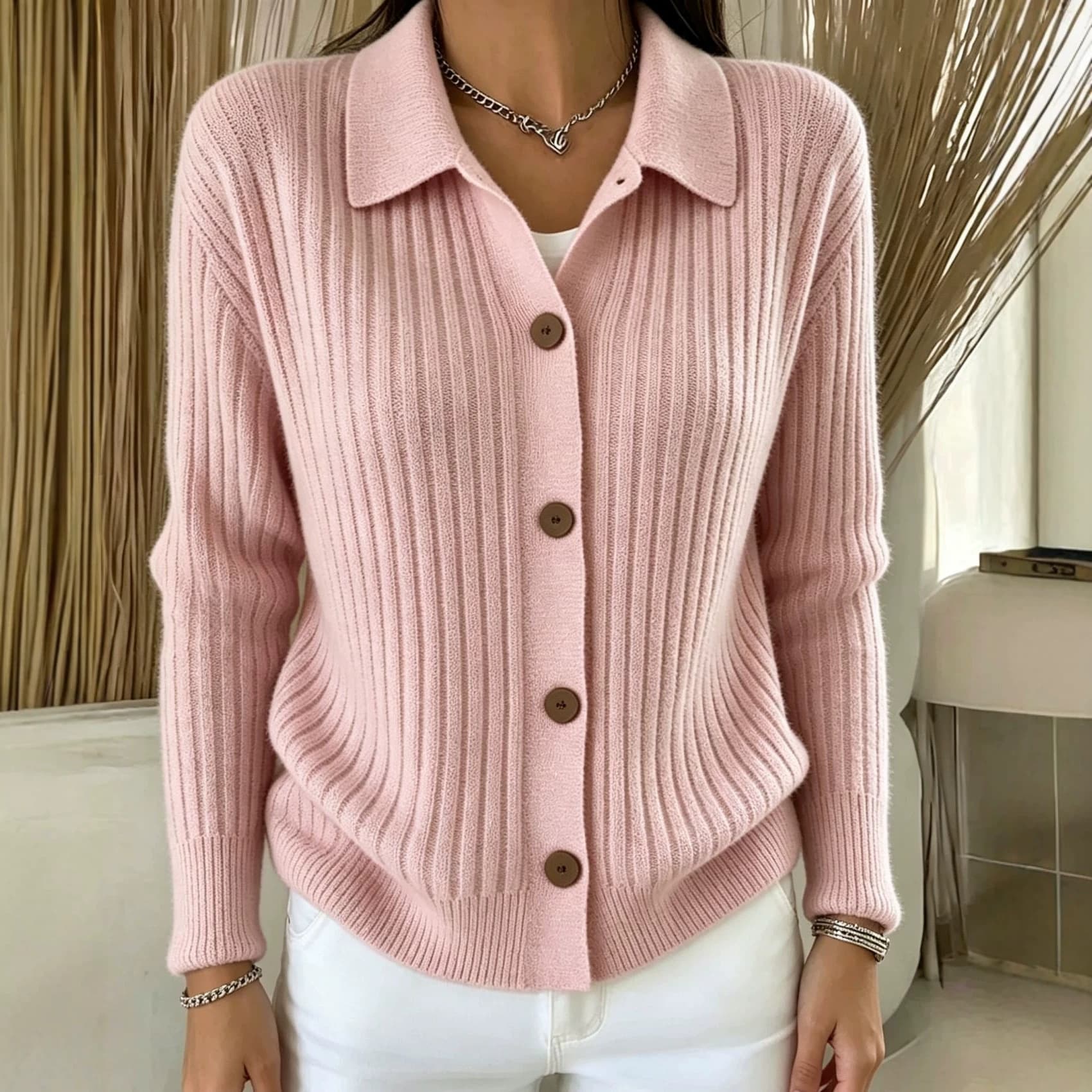 2026 European and American cross-border knitted cardigan button women's sweater jacket autumn and winter new solid color casual fashion women's clothing