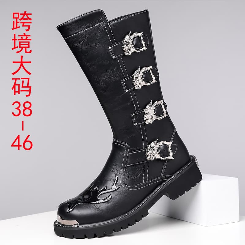Cross-Border Large Size Fashion High-Top Martin Motorcycle Boots Men Outdoor Riding Shoes Rider Long Boots Motorcycle Travel Equipment 888