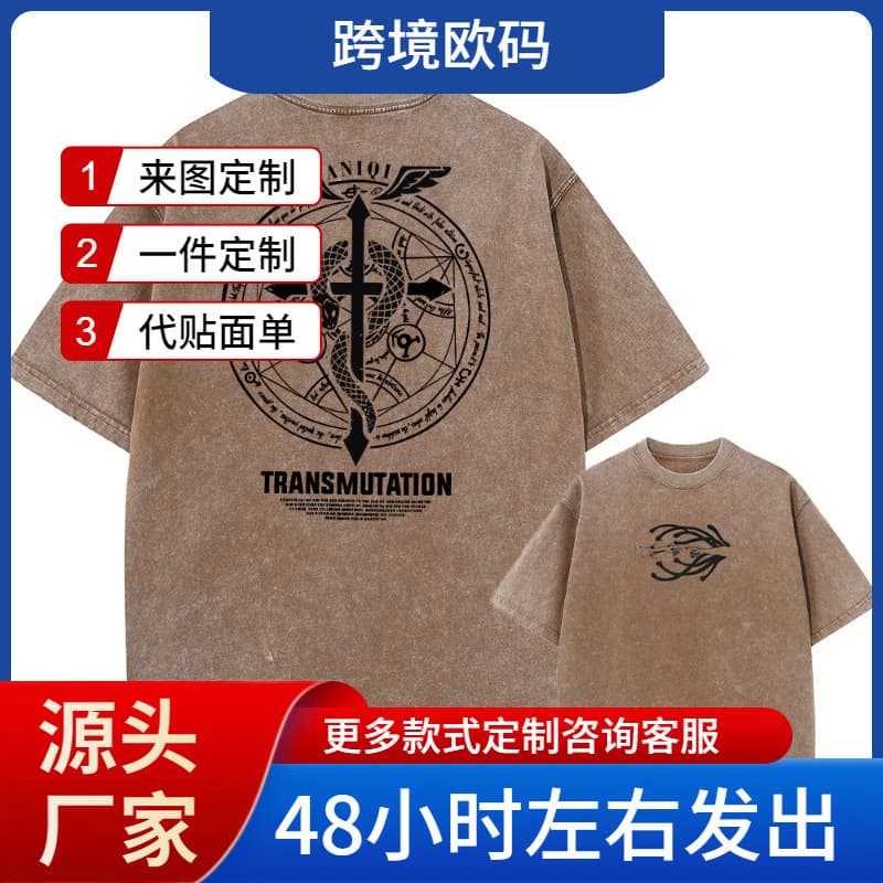 Anime Fullmetal Alchemist Acid T-Shirt Men Printed Retro Hara
