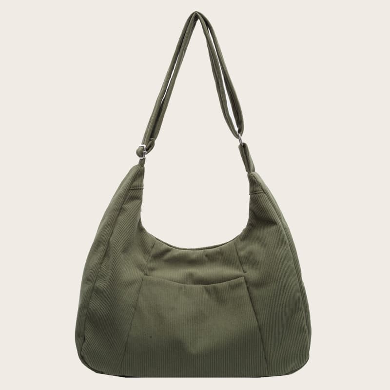 New Tote Bag Women Large Capacity Corduroy Crossbody Bag Commuter Student Shoulder Bag Solid Color Handheld Cloth Bag