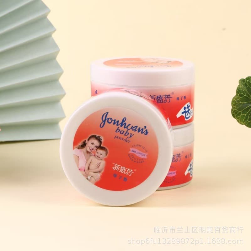 Factory wholesale universal deodorant baby powder, cooling antiperspirant prickly heat powder with puff, boxed 140g