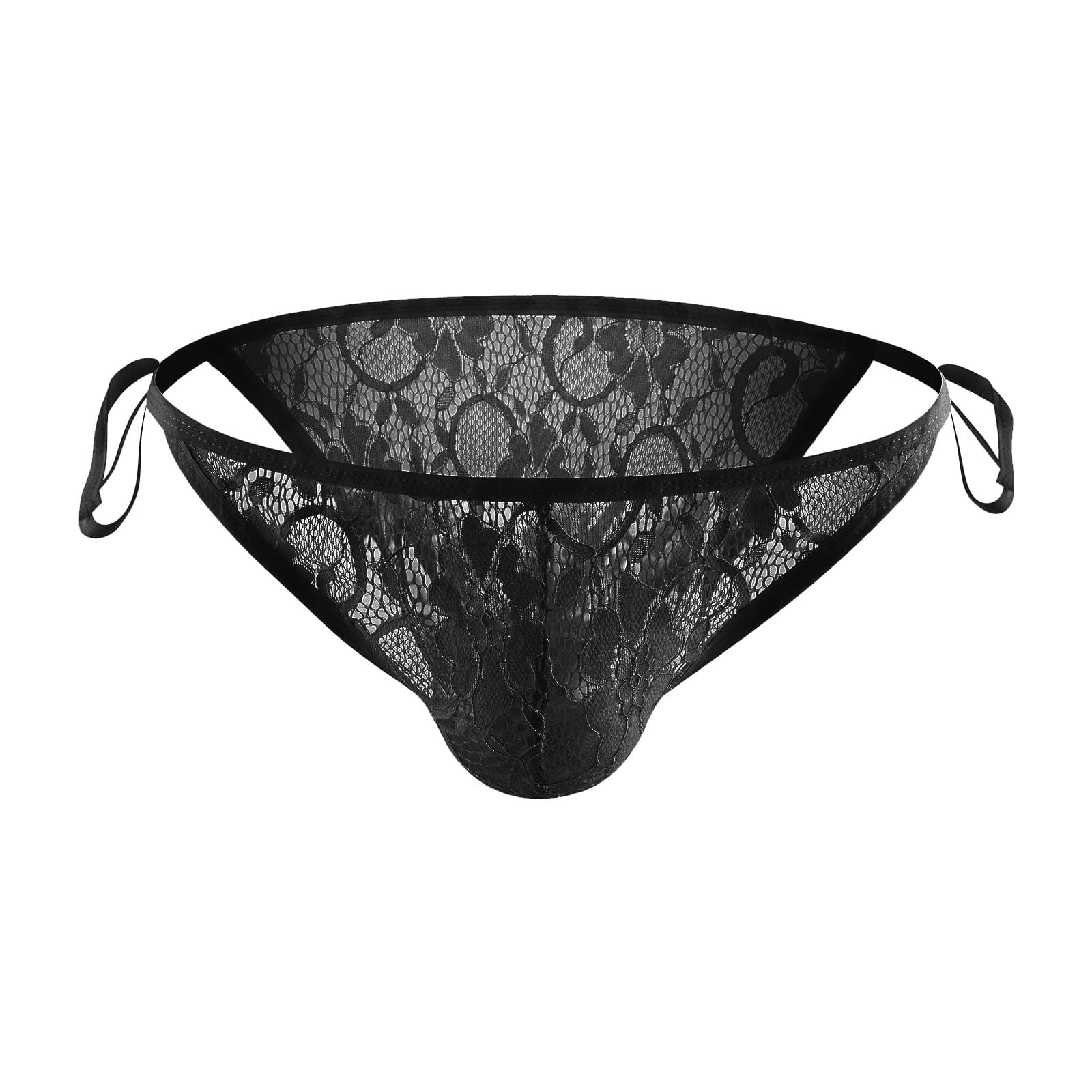 Lace Underwear Side Slit Transparent Temptation Bikini Thong One Size Fits Most Men Tight Low Waist