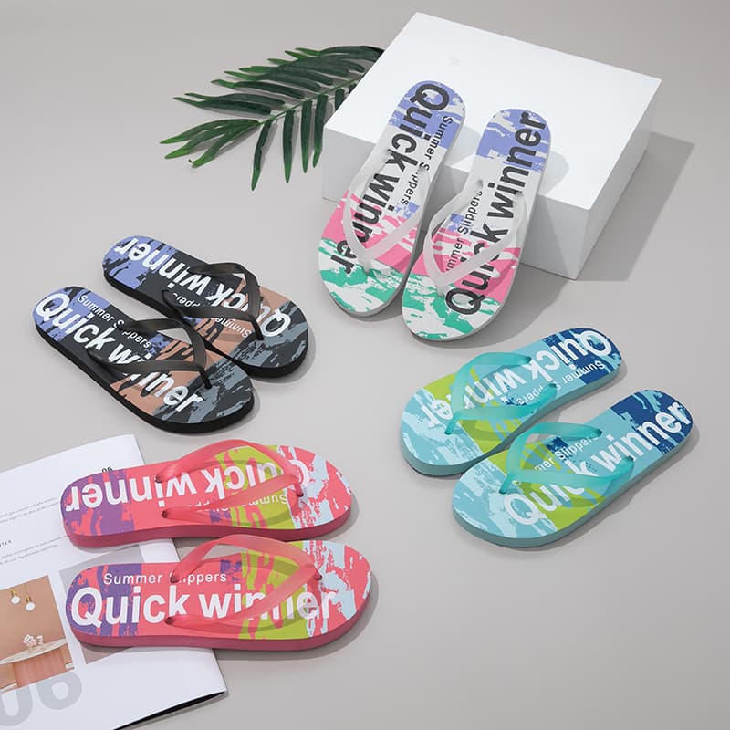 New Graffiti Flip Flops Summer Colorful Fashion Women's Thong Sandals Personality Couple Trend Beach Sandals Wholesale
