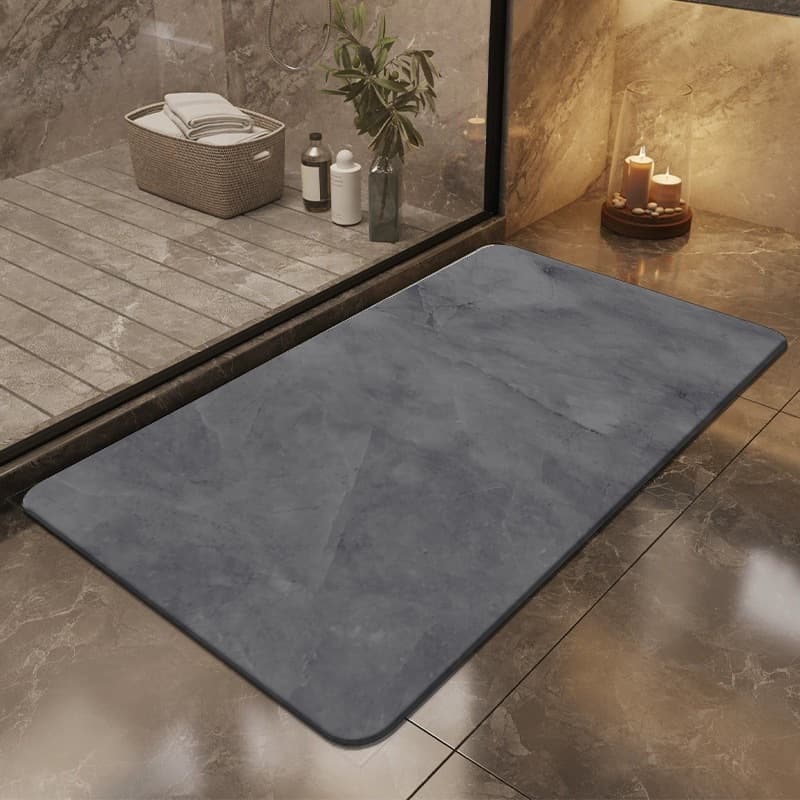 Simple Bathroom Floor Mat, Dirt-Resistant, Water-Absorbent Entry Door Diatom Mud Mat, High-End Anti-Slip Bath Mat