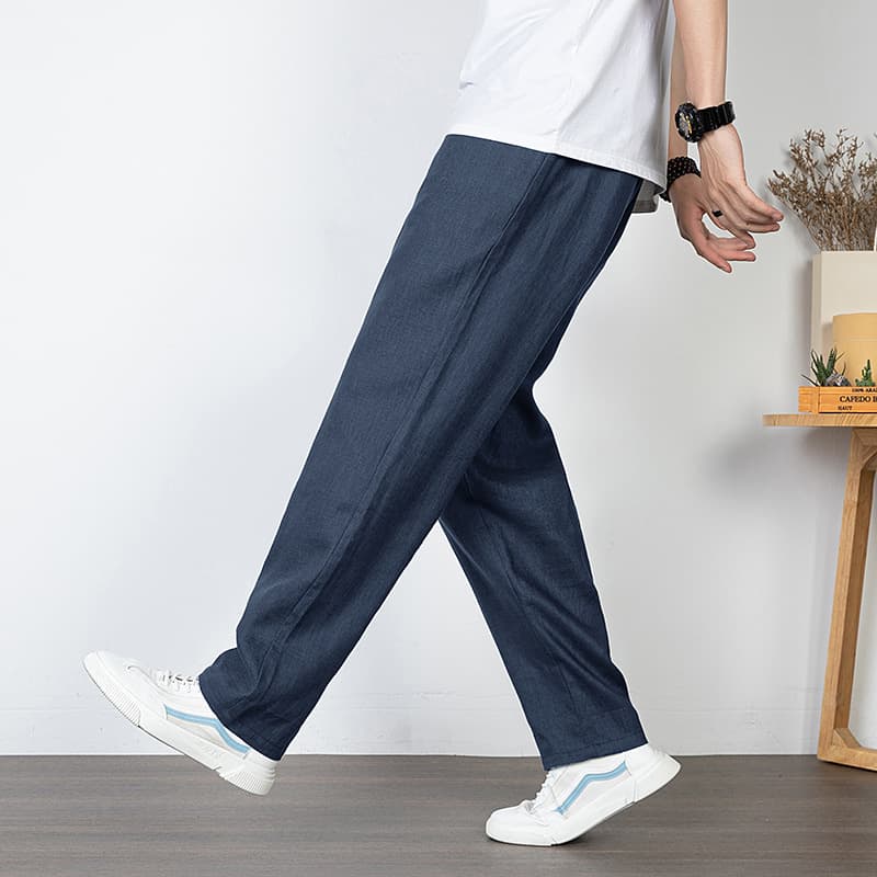 Men's Linen Pants Cotton Linen Trousers Spring Autumn Casual Loose Straight Leg Men's Pants Casual Pants Spring Autumn Fashion