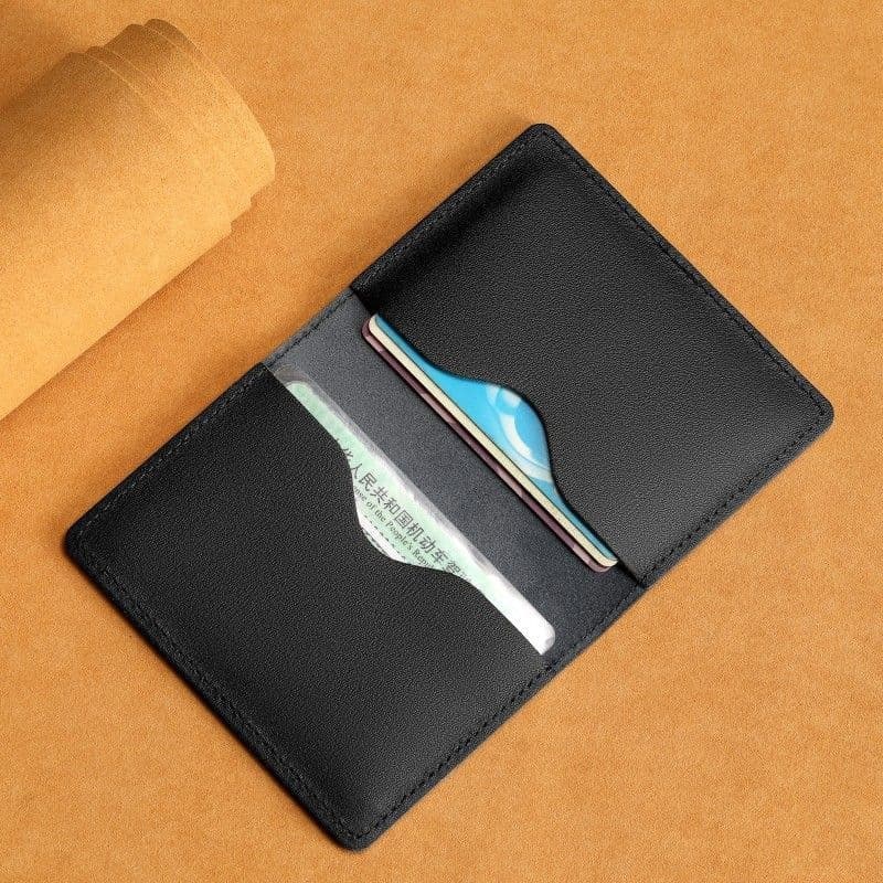 New simple cowhide card holder men's and women's card holder compact card holder driver's license card holder