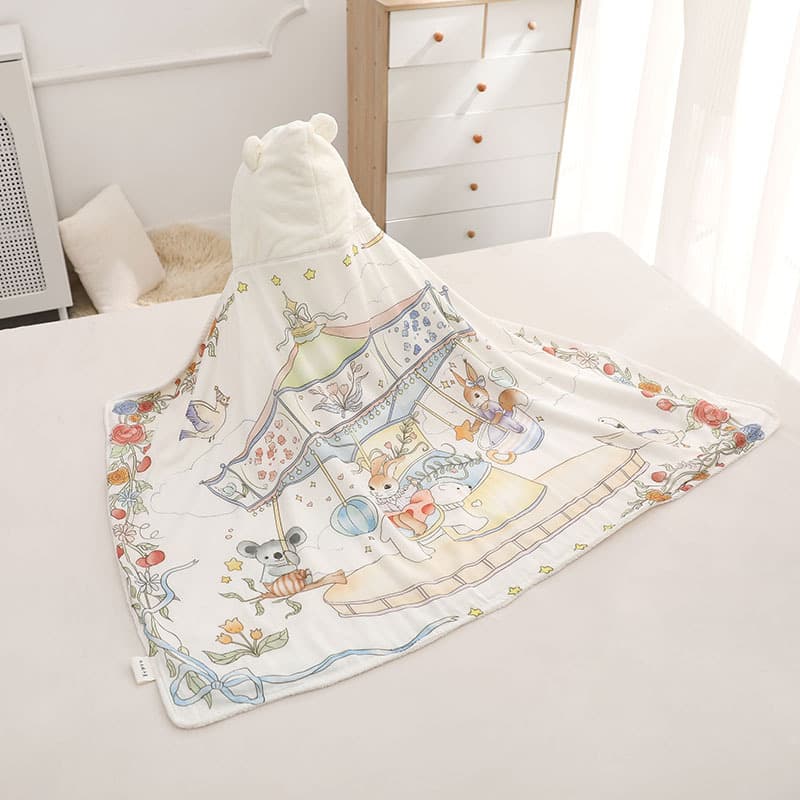 New baby bath towel/poncho, suitable for newborns and toddlers, can be worn as a hooded, absorbent bamboo cotton bathrobe/poncho.