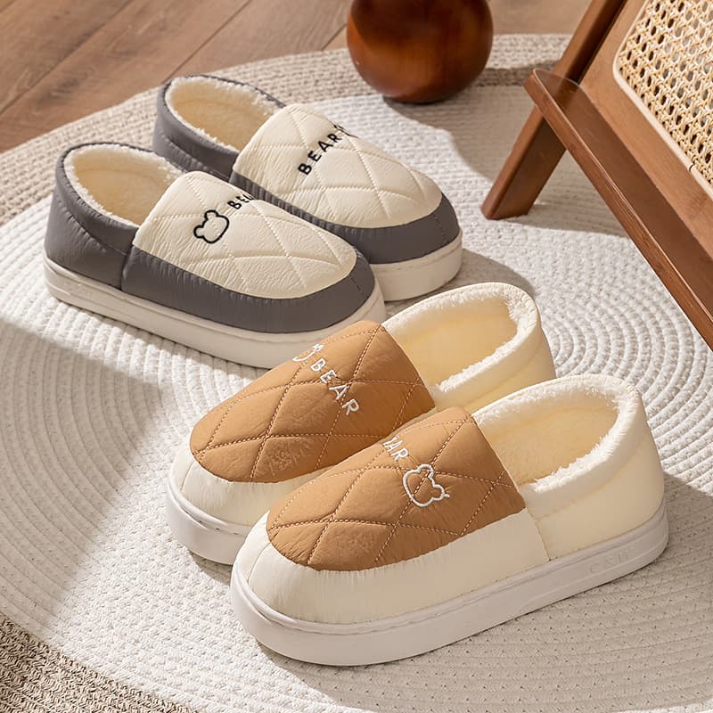 Home Cotton Slippers Full Wrap Winter Indoor Men's Waterproof Slippers Women's Thick Bottom Household Cotton Slippers Men's Wholesale