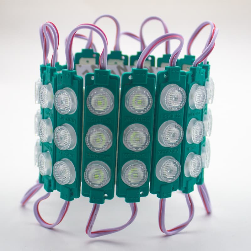 7520 Waterproof LED Advertising Injection Molded Modules with 2835 High-Brightness 3-Lamp 12V Side Light Source and Lens