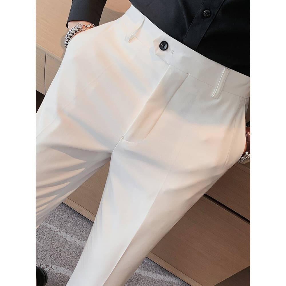 Men's trousers, slim fit, high-end casual trousers, trendy trousers, business formal work trousers, drapey small-foot suit trousers