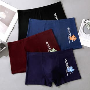Factory Stock Men's Underwear Cotton Boxer Briefs Four Seasons Comfortable Pure Cotton Breathable Flat Angle Underwear Large Size