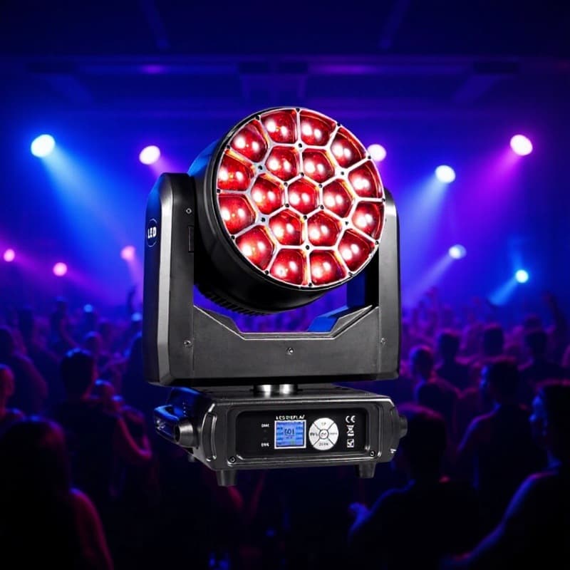 New 1915W Big Bee Eye Moving Head Light, Color Changing Light, Smart Stage Performance Bar Rotating Light, Wedding Seven-Color Atmosphere Light