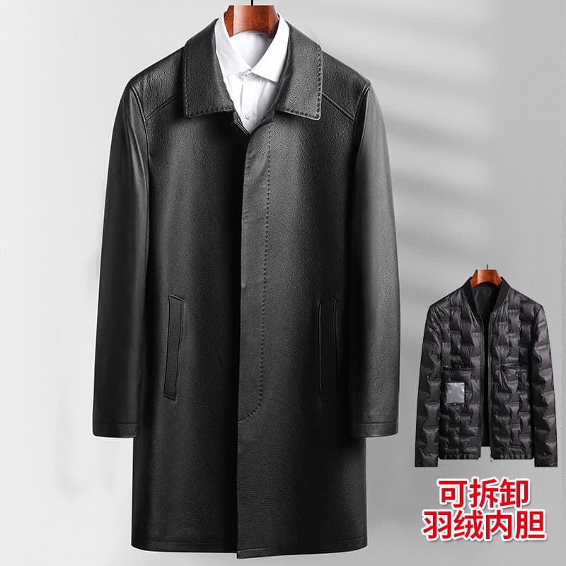 Winter New Style High-End Men's Genuine Leather Jacket with Warm Inner Lining Cowhide Coat Business Jacket G2ZP713
