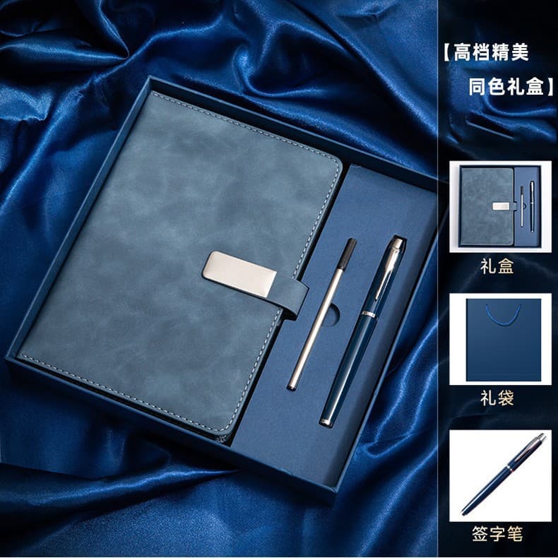 Custom Cover A5 Notebook Business Office Glitter Buckle Simple Notebook Gift Box Set