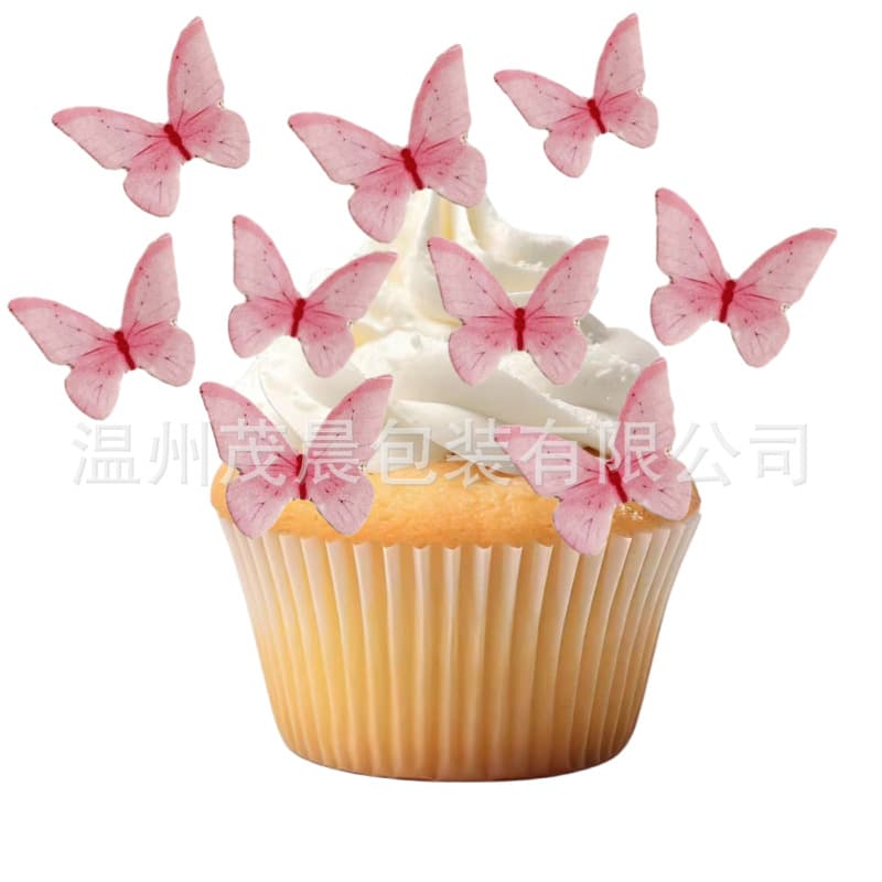 Wafer Paper Pink Butterfly Cold Dish Decoration Birthday Cake Decoration Cold Plate Baking DIY Flower Wafer Paper Plating