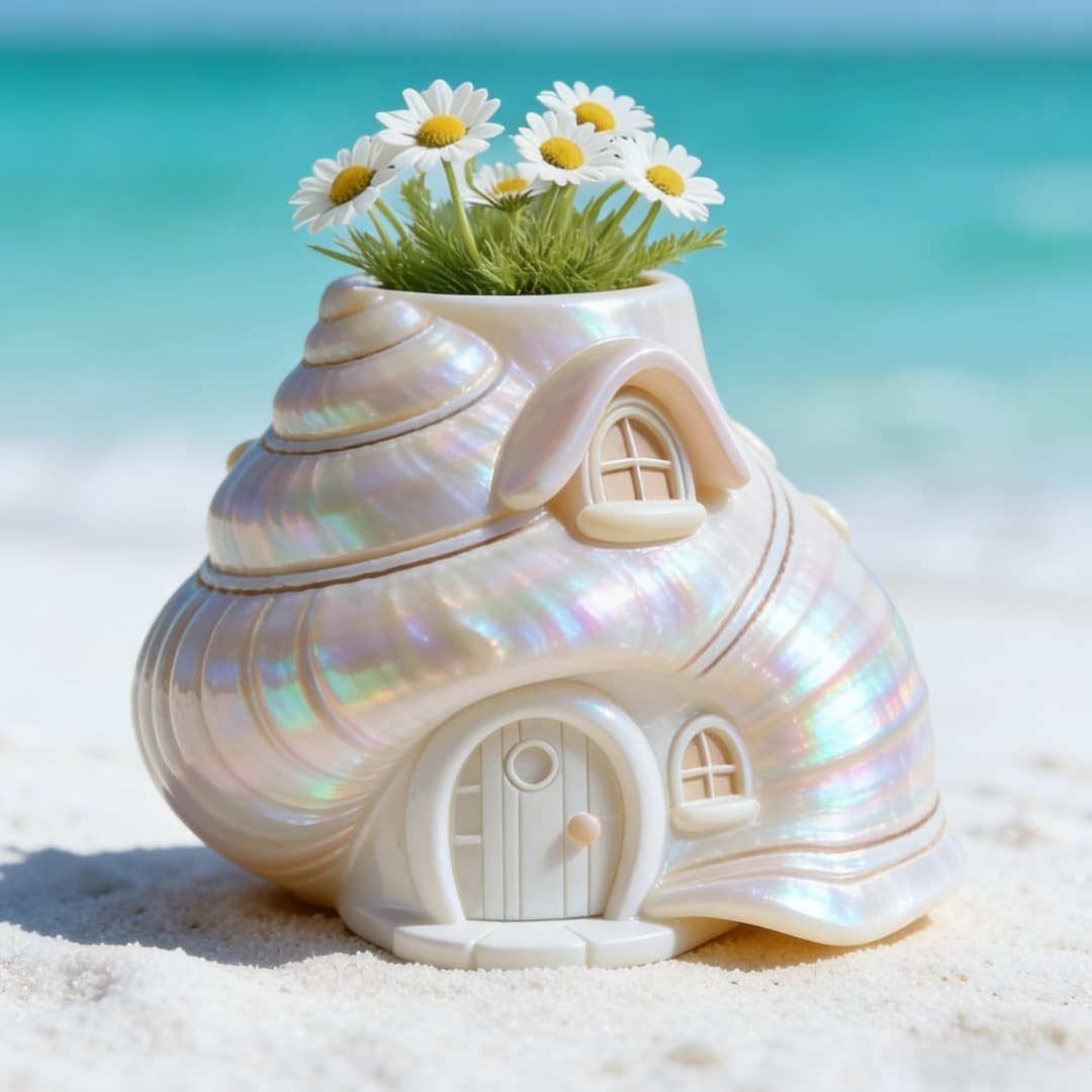 Cross-border Conch Fairy Tale House Silicone Mold Aromatherapy Candle Plaster Flower Pot Storage DIY Decor