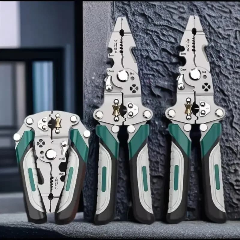 Foldable multi-function 12-in-1 screwable wire splitter pulley design wire peeling multi-function electrician wire stripper