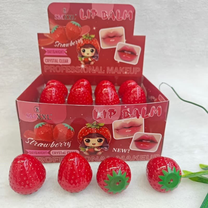 Cross-border hot selling strawberry flavored lip balm STRAWBERRY moisturizing and lightening lip lines lip balm factory direct sale
