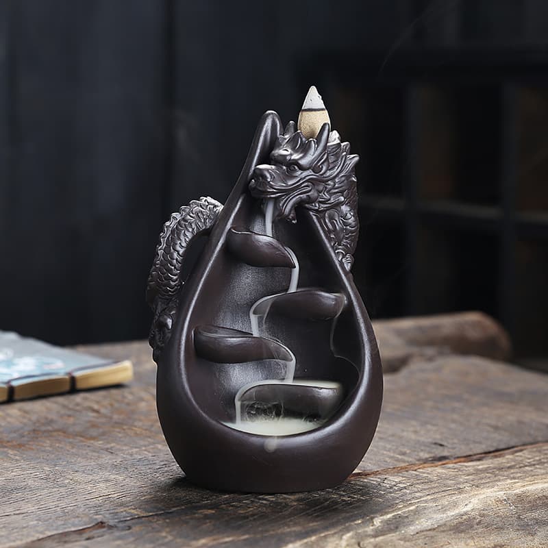 Cross-border large reverse flow incense burner purple sand household incense burner Zen decoration tea ceremony indoor sandalwood deodorizing agarwood aromatherapy