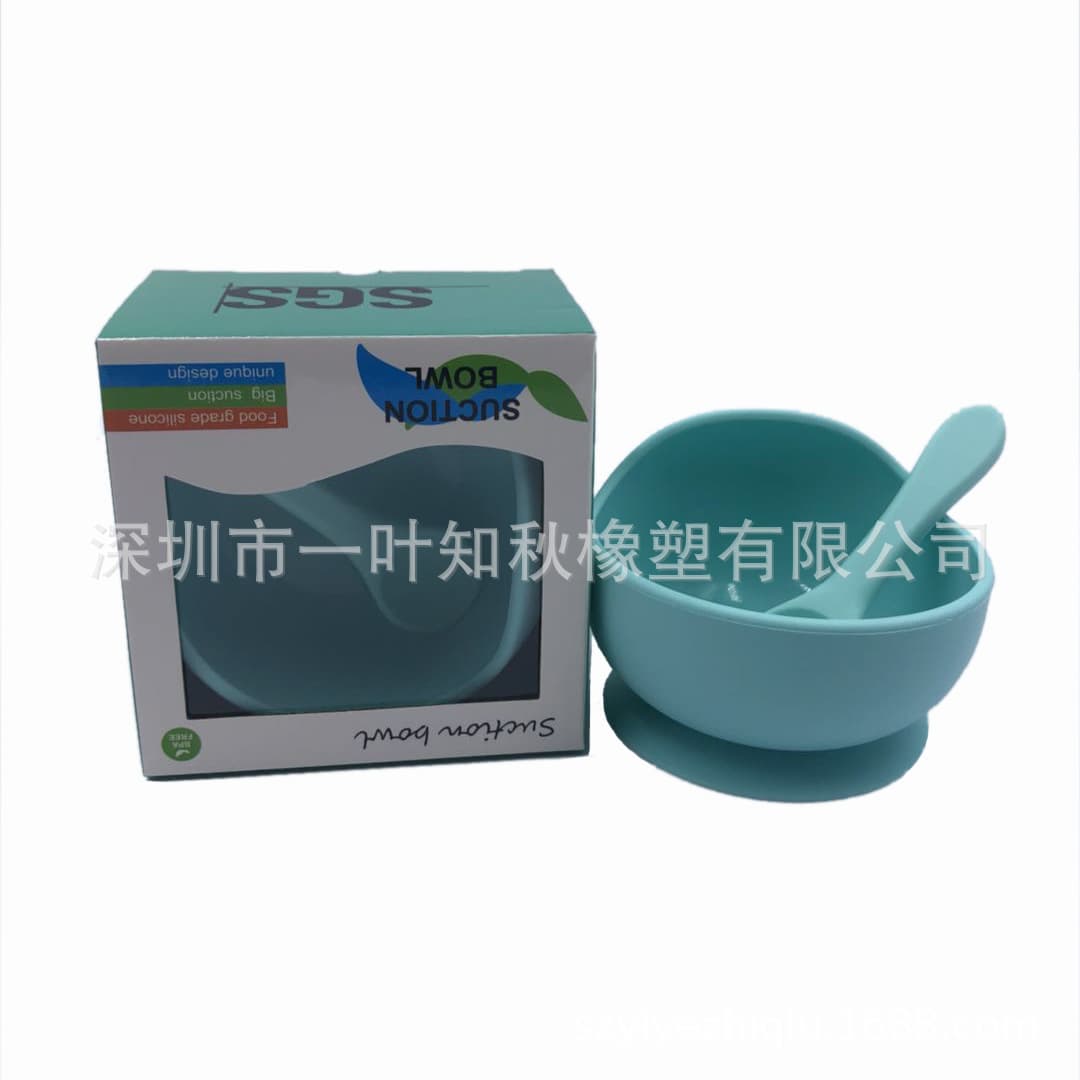 Best-selling Silicone Suction Bowl Set for Kids Baby Feeding Tableware Toddler Silicone Plate Bowl Spoon Set Chinese Style