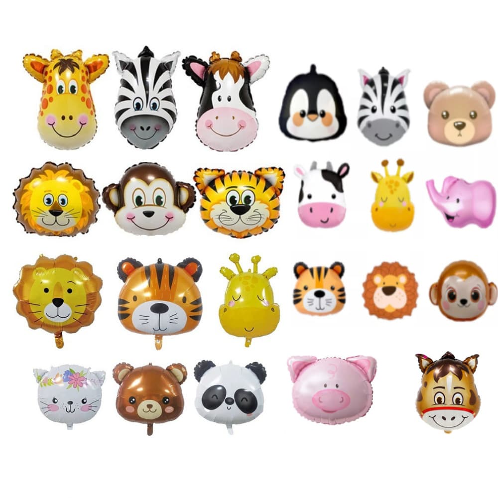 New 18-inch Cute Animal Cartoon Head Panda Rabbit Dog Bear Duck Pig Monkey Children's Birthday Wedding Aluminum Film Balloon