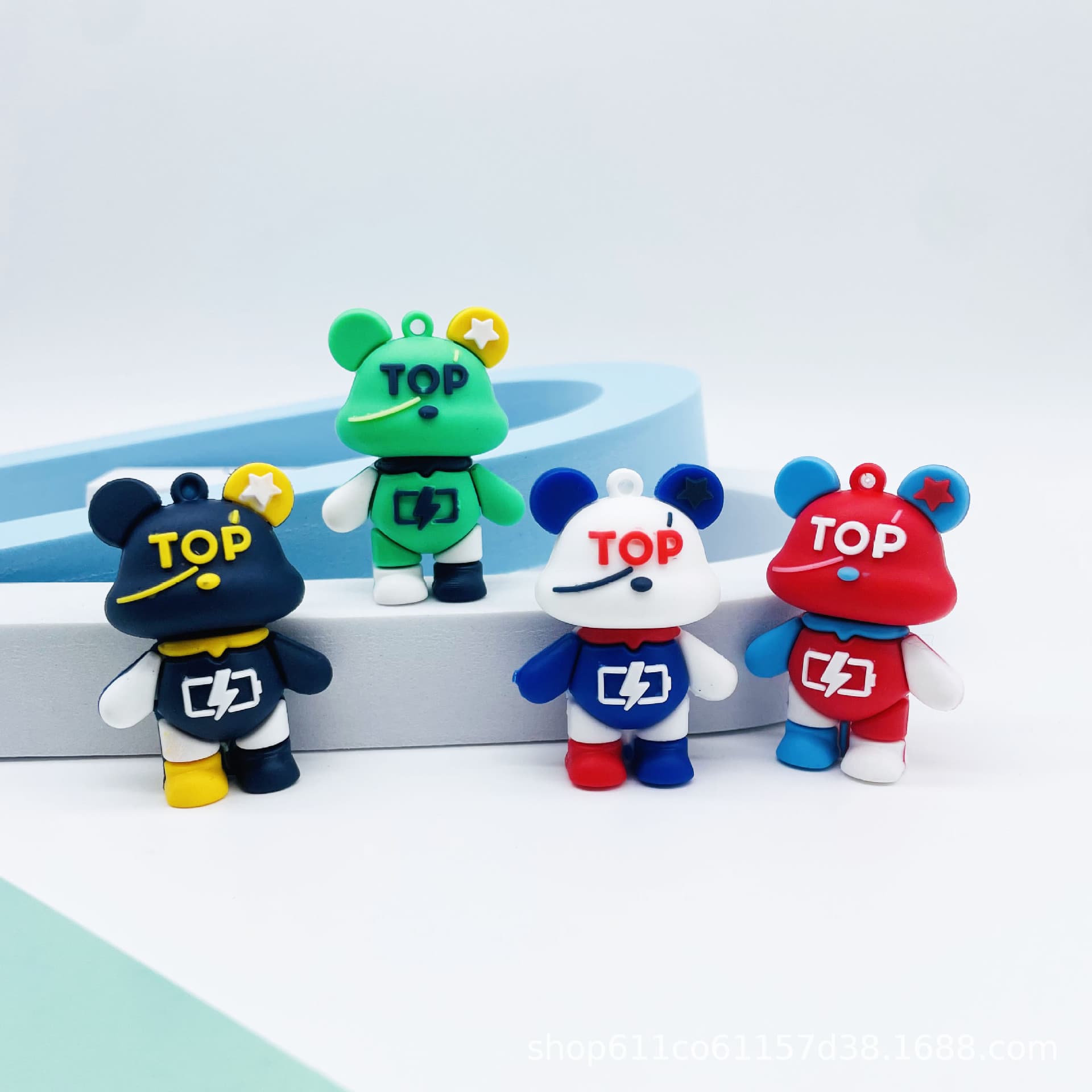 Cool Violent Bear Keychain Cartoon Bear Plush Pendant Student Backpack Decoration Accessory Small Gift Wholesale