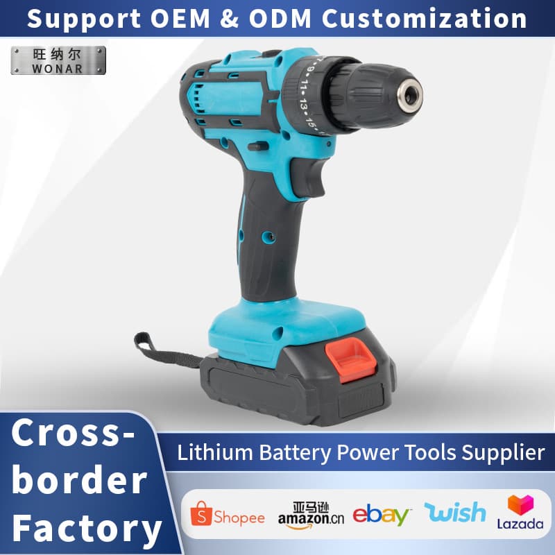 Cross-border hand drill foreign trade Cordless Drill multi-function electric screwdriver high power impact lithium electric drill