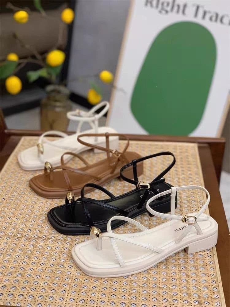 Simon Lena Beach Roman Sandals for Women Summer 2026 New Style Roman Flat Thin Strap Versatile Women's Sea