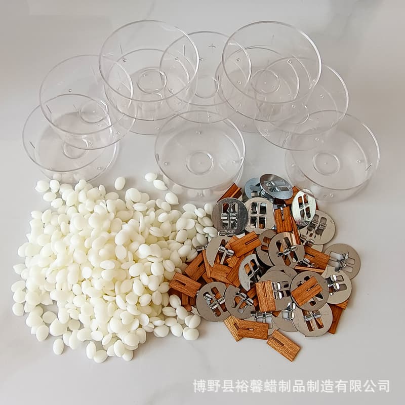 Beginner Candle Making Tool Set Granular Soy Wax Wooden Candle Wick Transparent Shell Combination Suitable for Novices