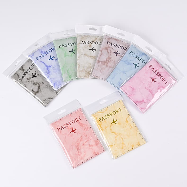 2023 cross-border hot seller marble color-changing PU passport protector passport holder ticket folder factory direct sale in stock