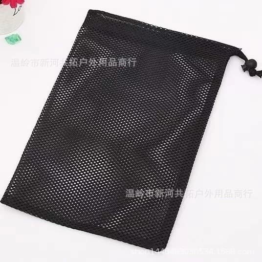 Export thickened packaging bag, black polyester gift mesh bag, handheld drawstring storage bag factory wholesale