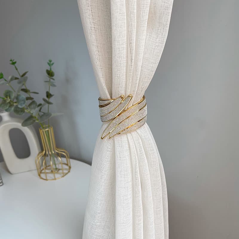New Hot-Selling Curtain Tie Back Wings with Spring Metal Pearl Curtain Holdbacks, No Drilling Required, Wholesale Drop Shipping
