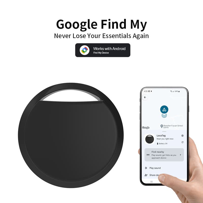Android locator compatible with Google FindMyDevice, luggage and pet anti-loss device, AirTag.