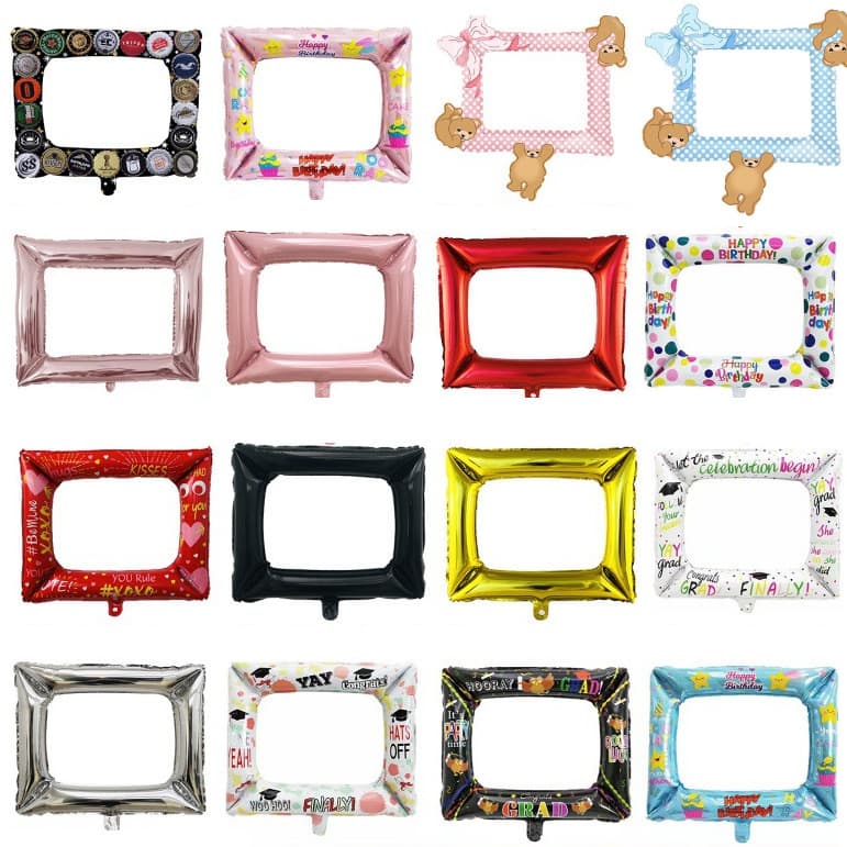 Aluminum foil balloon photo frame for photography props, birthday, graduation, photo studio, baby shower, party