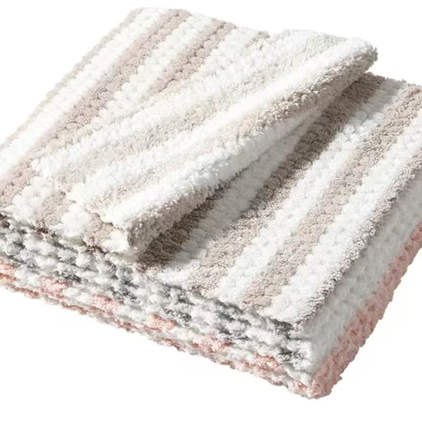 Dropshipping household multi-purpose cleaning cloths, washable without shedding, absorbent, oil-removing, stain-cleaning, seamless for dormitory use.